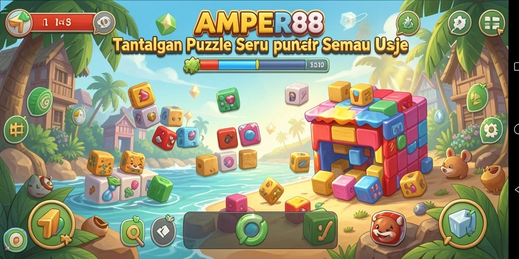 Screenshot gameplay AMPER88 menampilkan tantangan Puzzle yang menarik.