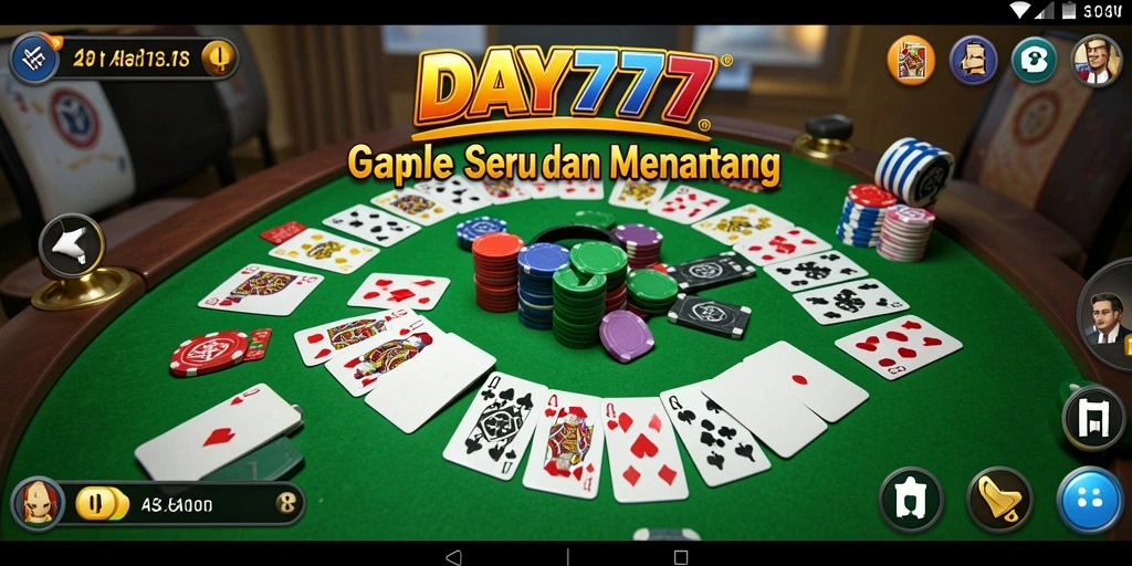 Screenshot utama DAY777 menunjukkan momen seru bermain Gaple.