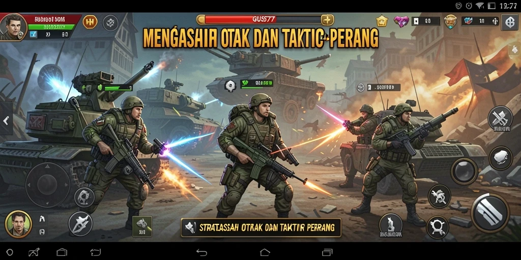Tangkapan layar gameplay GUS77 menampilkan aksi strategi yang menegangkan.