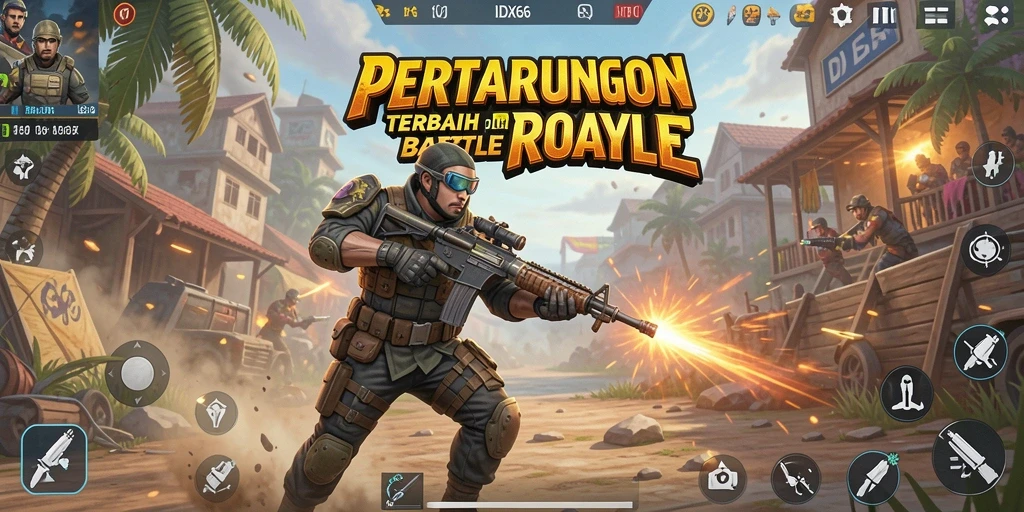 Screenshot gameplay IDX66 menampilkan aksi seru dalam mode Battle Royale.