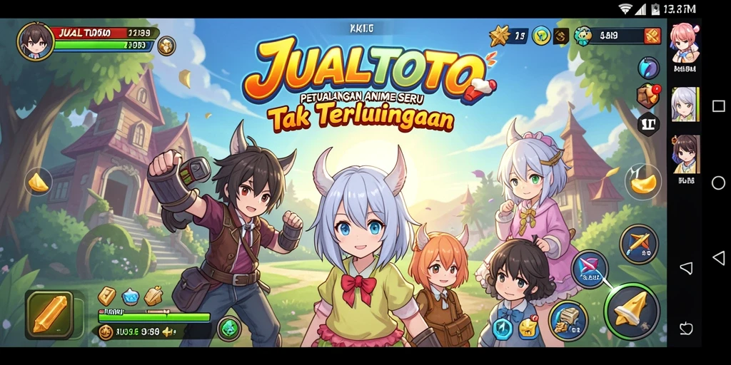 Screenshot gameplay JUALTOTO dengan karakter anime yang beraksi.
