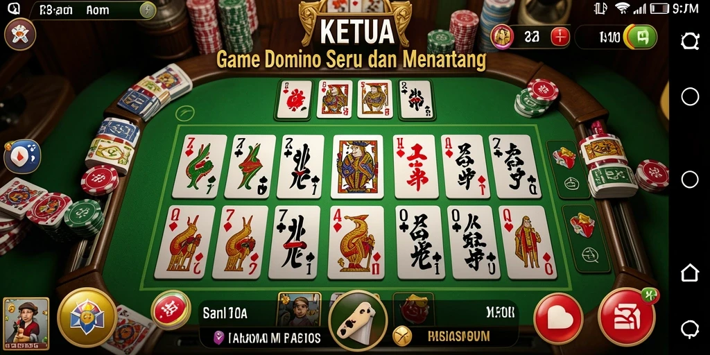 Tampilan gameplay seru KETUA saat bermain Domino.