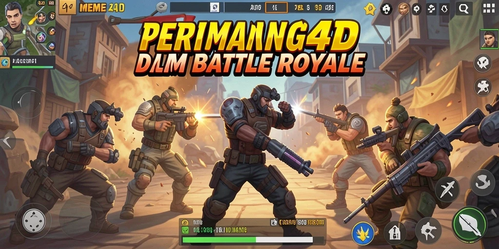 Screenshot gameplay <strong>MEME4D</strong> menunjukkan aksi seru dalam pertarungan Battle Royale.