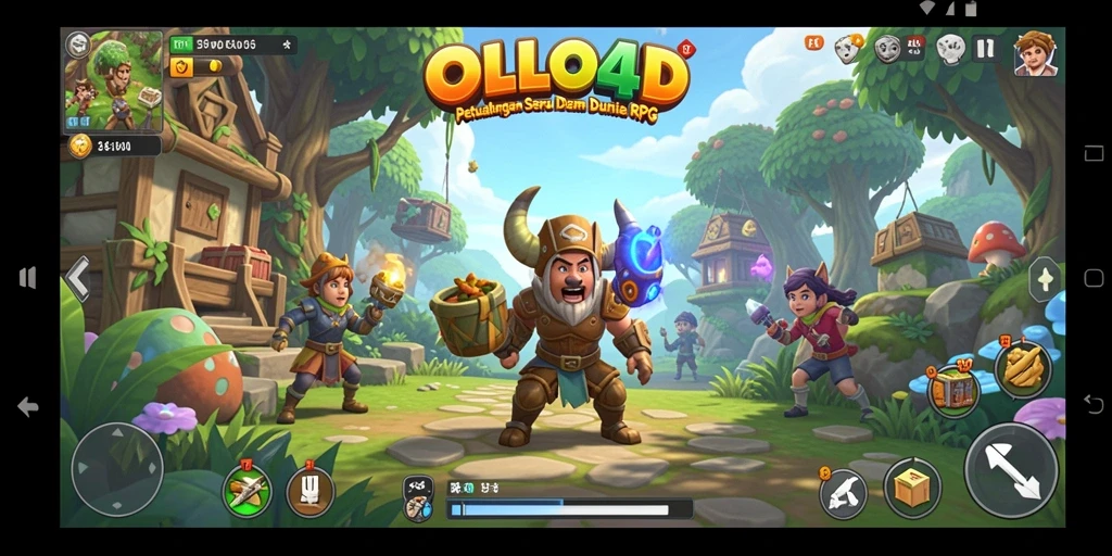 Tangkapan layar dari OLLO4D menunjukkan aksi petualangan RPG yang mendebarkan.