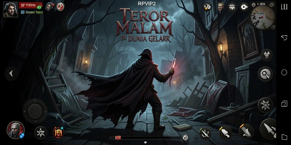 Tampilan gameplay yang menegangkan dari RPVIP2 dengan efek visual menakutkan.