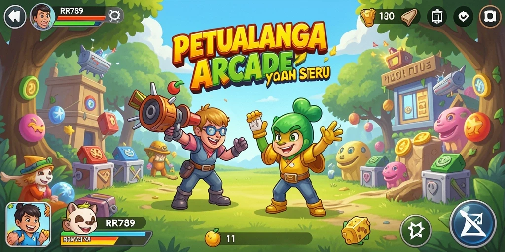 Menampilkan aksi seru dalam permainan arcade RR789.