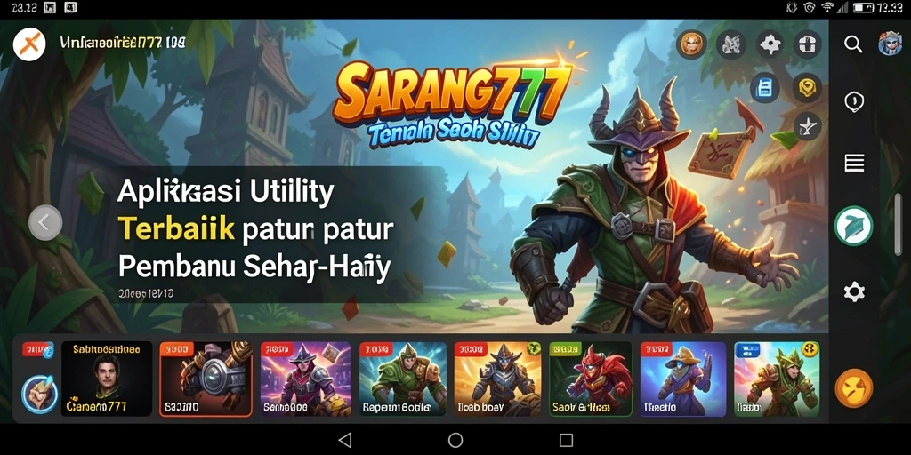 Tampilan aplikasi SARANG777 yang modern dan fungsional.