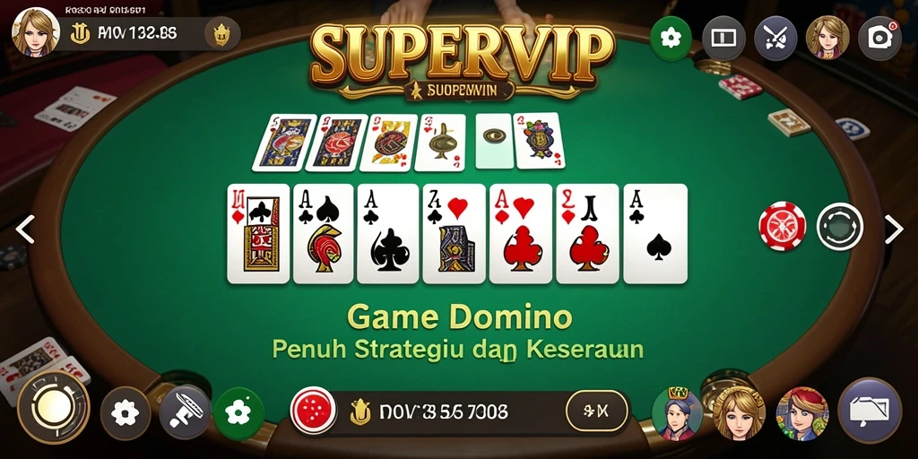 Tampilan gameplay seru dengan berbagai mode permainan Domino.