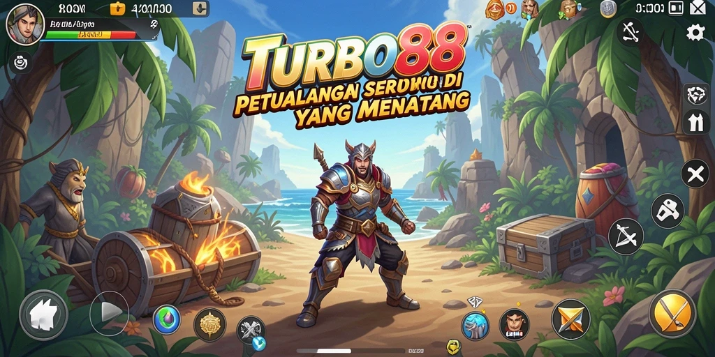 Tampilan gameplay TURBO88 dengan aksi petualangan yang mengasyikkan.