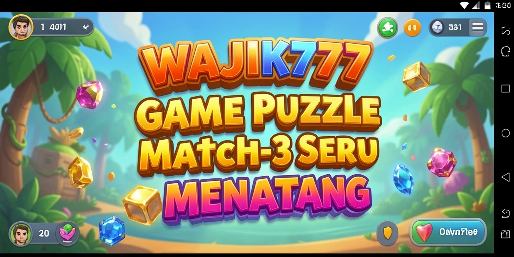 Screenshot menampilkan gameplay Match-3 yang seru dan penuh tantangan.